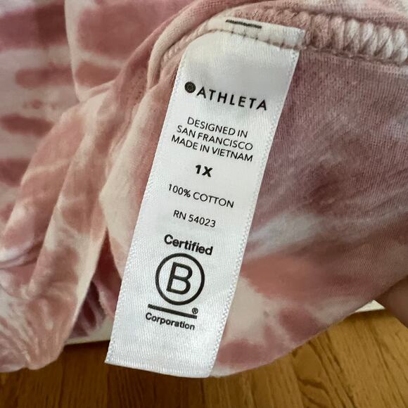 Athleta Pink Tie Dye Palermo Pink Plus Size Muscle Workout Tank - 1X - Picture 6 of 6